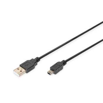 Kabel połączeniowy USB 2.0 HighSpeed "Canon" Typ USB A/miniUSB B (5pin) M/M czarny 3m