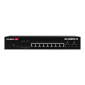 Switch EDIMAX GS-5208PLG V2 (8-Port Gigabit PoE+ Web Smart, 2x SFP)