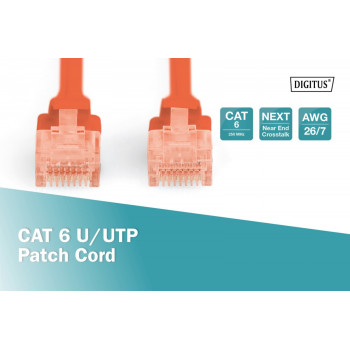 Patch cord U/UTP kat.6 PVC 1m Czerwony