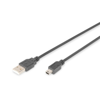 Kabel połączeniowy USB 2.0 HighSpeed "Canon" Typ USB A/miniUSB B (5pin) M/M 1m Czarny