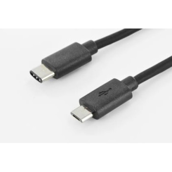 Kabel połączeniowy USB 2.0 HighSpeed Typ USB C/microUSB B M/M czarny 1,8m