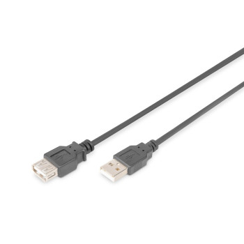 Kabel przedłużający USB 2.0 HighSpeed Typ USB A/USB A M/Ż 5m Czarny