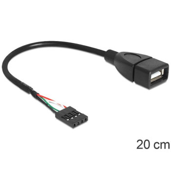 Kabel USB AF/Pin Header USB 2.0 20cm black