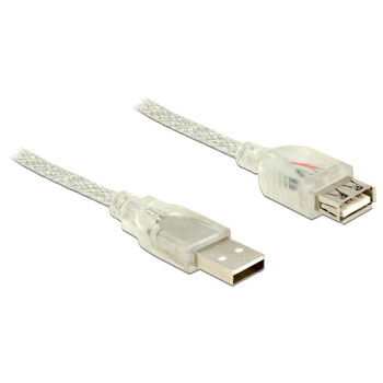 Kabel USB 2.0 AM-AF 5m + Ferryt Przezroczysty