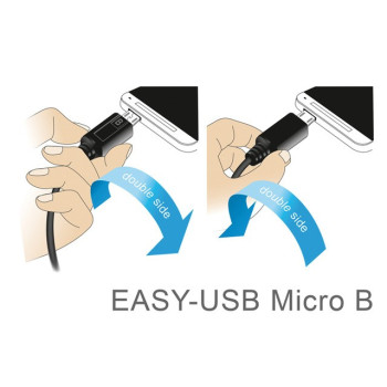 Kabel Micro USB AM-BM Dual Easy-USB 1m Biały