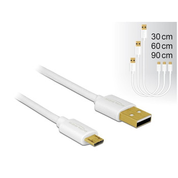 Kabel USB Micro AM-MBM5P 2.0 0.3m 0.6m 0.9m Biały
