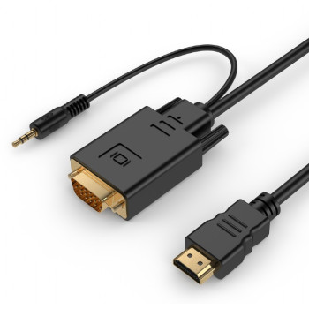 Konwerter HDMI do VGA mini Jack 3m czarny
