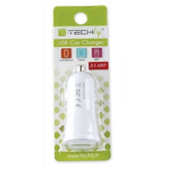 Ładowarka samochodowa 2xUSB 5V 1A/2.1A, 12/24V, biała