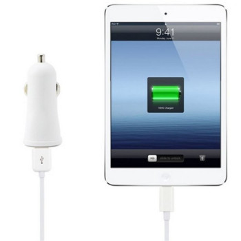 Ładowarka samochodowa 2xUSB 5V 1A/2.1A, 12/24V, biała