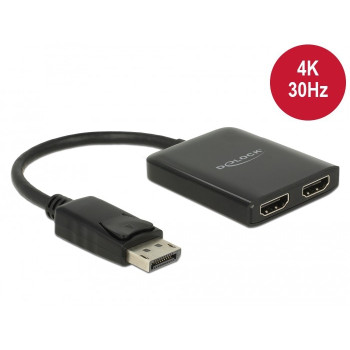 Splitter video DisplayPort 1.2 - 2x HDMI 4K na kablu 25cm