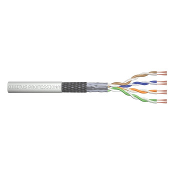 Kabel teleinformatyczny patchcordowy kat.5e, SF/UTP, linka, AWG 26/7, PVC, 100m, szary, karton