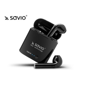 Słuchawki bezprzewodowe Savio TWS-02 BT 5.0 z mikrofonem i power bankiem