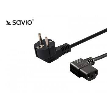 Kabel SAVIO CL-115 (C13 / IEC C13 / IEC 320 C13 M - Schuko M, 1,2m, kolor czarny)