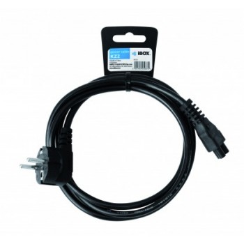 Kabel IBOX DO NOTEBOOKÓW (KONICZYNKA) IKZ2 (Schuko - Euro 3-Pin / C5 / IEC 320 / IEC 320 C5 , 1,5m, kolor czarny)