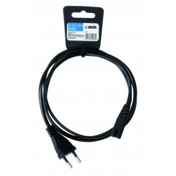 Kabel IBOX EURO 2-PIN AUDIO-RTV VDE IKZ3 (Euro / Euro 2-Pin / IEC 320 C7 - Schuko , 1,5m, kolor czarny)
