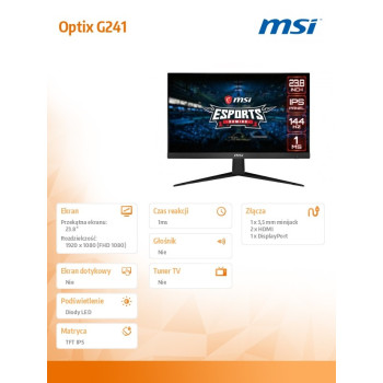 Monitor Optix G241 23.8 cala /LED/FHD/Hz144