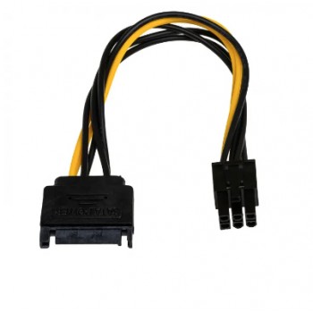 Kabel Akyga AK-CA-30 (SATA - PCI-E 6-Pin M, 0,15m, kolor czarny)