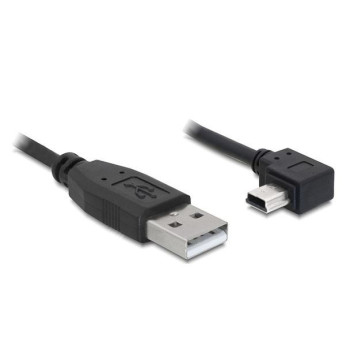 Kabel USB MINI(M) kątowy prawo - USB-A(M) 2.0 3M czarny