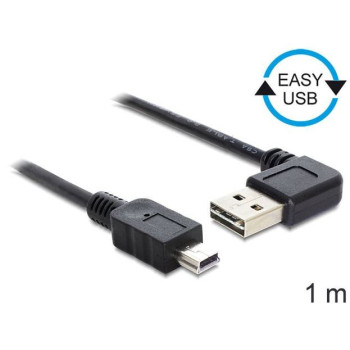 Kabel USB MINI(M)- USB-A(M) 2.0 1m kątowy