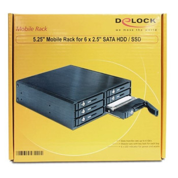 Kieszeń HDD wewnętrzna HDD 5.25 - 6X HDD/SSD 2.5 SATA czarna