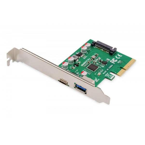 Karta rozszerzeń (Kontroler) USB 3.1 PCI Express USB A/ Typ C 3.1 Gen.2 10Gbps Chipset: ASM1142 Karta rozszerzeń (Kontroler) USB 3.1 PCI Express USB A/ Typ C 3.1 Gen.2 10Gbps Chipset: ASM1142
