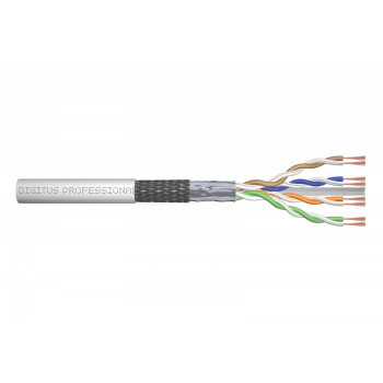 Kabel teleinformatyczny patchcordowy kat.6, SF/UTP, linka, AWG 26/7, LSOH, 100m, szary, karton