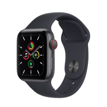 Apple Watch SE GPS + Cellular, 40mm koperta z aluminium w kolorze gwiezdnej szaro?ci z paskiem sportowym w kolorze pó?noc - Regu