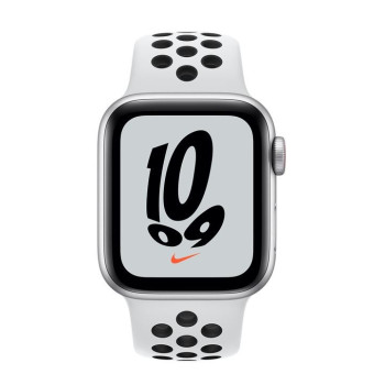 Watch Nike SE GPS + Cellular, 44mm koperta z aluminium w kolorze srebrnym z paskiem sportowym w kolorze czystej platyny/czarnym 