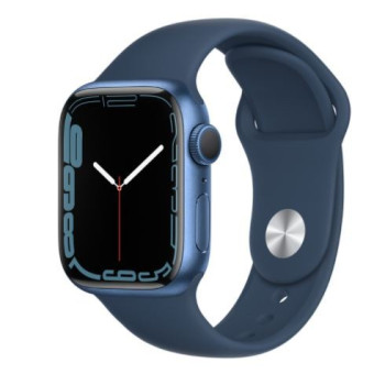 Watch Series 7 GPS, 41mm Koperta z aluminium w kolorze niebieskim z paskiem sportowym w kolorze błękitnej toni - Regular