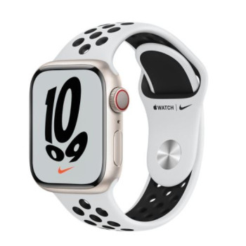 Watch Nike Series 7 GPS + Cellular, 45mm Koperta z aluminium w kolorze ksi??ycowej po?wiaty z paskiem sportowym Nike czysta plat