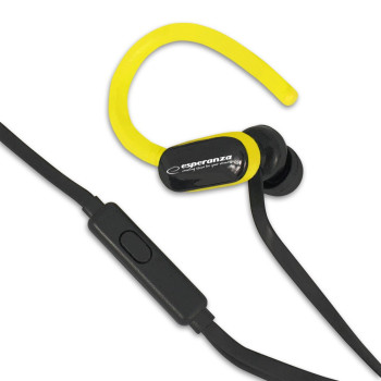 Słuchawki douszne z mikrofonem Czarno-żółte