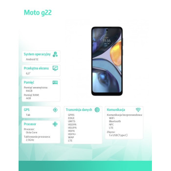 Smartfon Moto g22 4/64 GB czarny