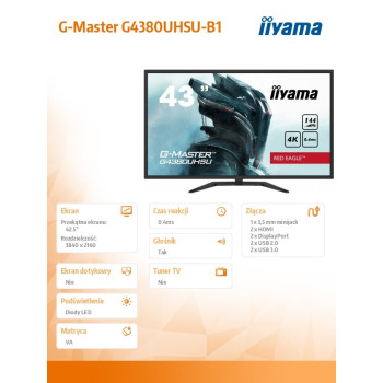 Monitor 43 cale G4380UHSU-B1 4K, VA, 2xHDMI, DP, 0,4ms, 550cd/m2, USB3.0