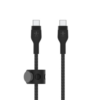 Kabel BoostCharge USB-C/USB-C silikonowy w oplocie 1m, czarny