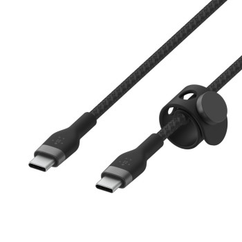 Kabel BoostCharge USB-C/USB-C silikonowy w oplocie 1m, czarny