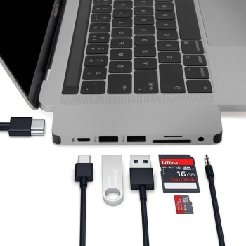Stacja dokująca Hyper SOLO 7-in-1 USB-C HUB/4k HDMI/USB-A/MicroSD/AudioJack Szara