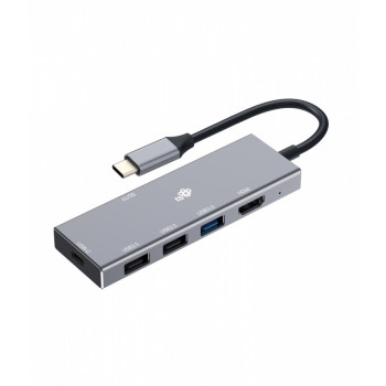 Adapter HUB USB C 7w1 - HDMI, USBx3, PD, SD/TF