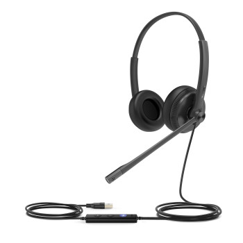 Yealink UH34 Dual Teams Zestaw słuchawkowy Przewodowa Opaska na głowę Biuro centrum telefoniczne USB Typu-A Czarny