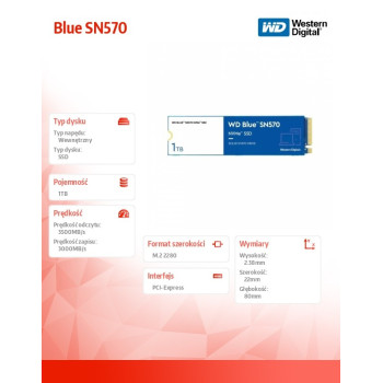 Dysk SSD Blue 1TB SN570 NVMe M.2 PCIe Gen3