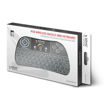 Podświetlana mini klawiatura bezprzewodowa RGB TV Box, Smart TV, konsole, PC, KW-03
