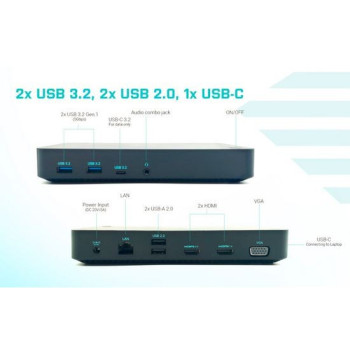 Stacja dokująca USB 3.0/USB-C/Thunderbolt 3x Display Docking Station + Power Delivery 65W