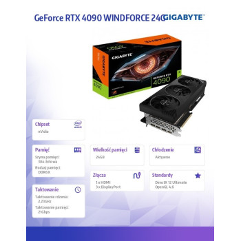 Karta graficzna GeForce RTX 4090 WINDFORCE 24GB GDDR6X 384bit 3DP/HDMI