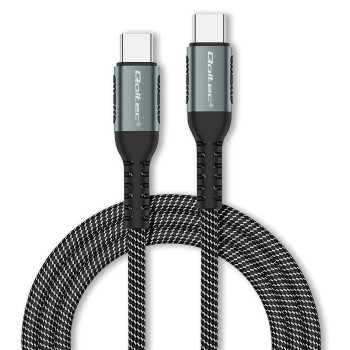 Kabel USB 2.0 typ C USB 2.0 typ C 100W QC 3.0 PD 1m Czarny