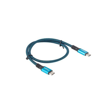 Kabel USB-C M/M USB4 0.5m 100W 8K 60HZ czarno-niebieski