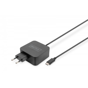 Ładowarka sieciowa zasilacz 1x USB-C PD 3.0 max. 65W zintegrowany kabel 1,2m Czarna