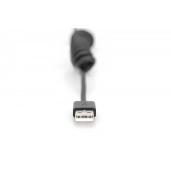 Kabel spiralny USB A/USB C, USB 2.0, PD 60W, max. 1m Czarny