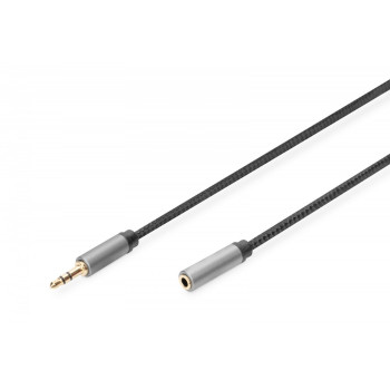 Kabel przedłużający audio MiniJack Stereo Typ 3.5mm/3.5mm M/Ż nylon 1m
