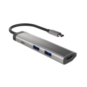 Stacja dokująca Multi Port Fowler Slim USB-C PD, 2x USB 3.0, HDMI 4K
