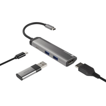 Stacja dokująca Multi Port Fowler Slim USB-C PD, 2x USB 3.0, HDMI 4K