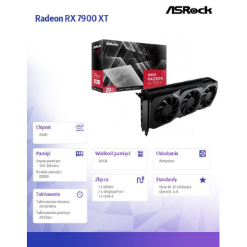 Karta graficzna Radeon RX 7900 XT 20GB GDDR6 320bit DP/HDMI